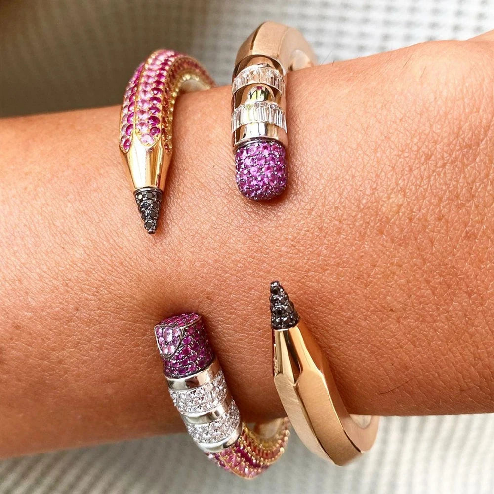 Missvikki Original Mix Match Stackable Bangles For Women Bridal Wedding Pencil Bracelet Open Bangle Dubai Bracelet Party Jewelry