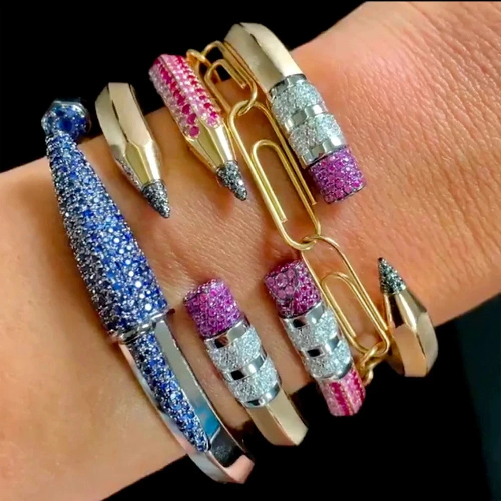 Missvikki Original Mix Match Stackable Bangles For Women Bridal Wedding Pencil Bracelet Open Bangle Dubai Bracelet Party Jewelry