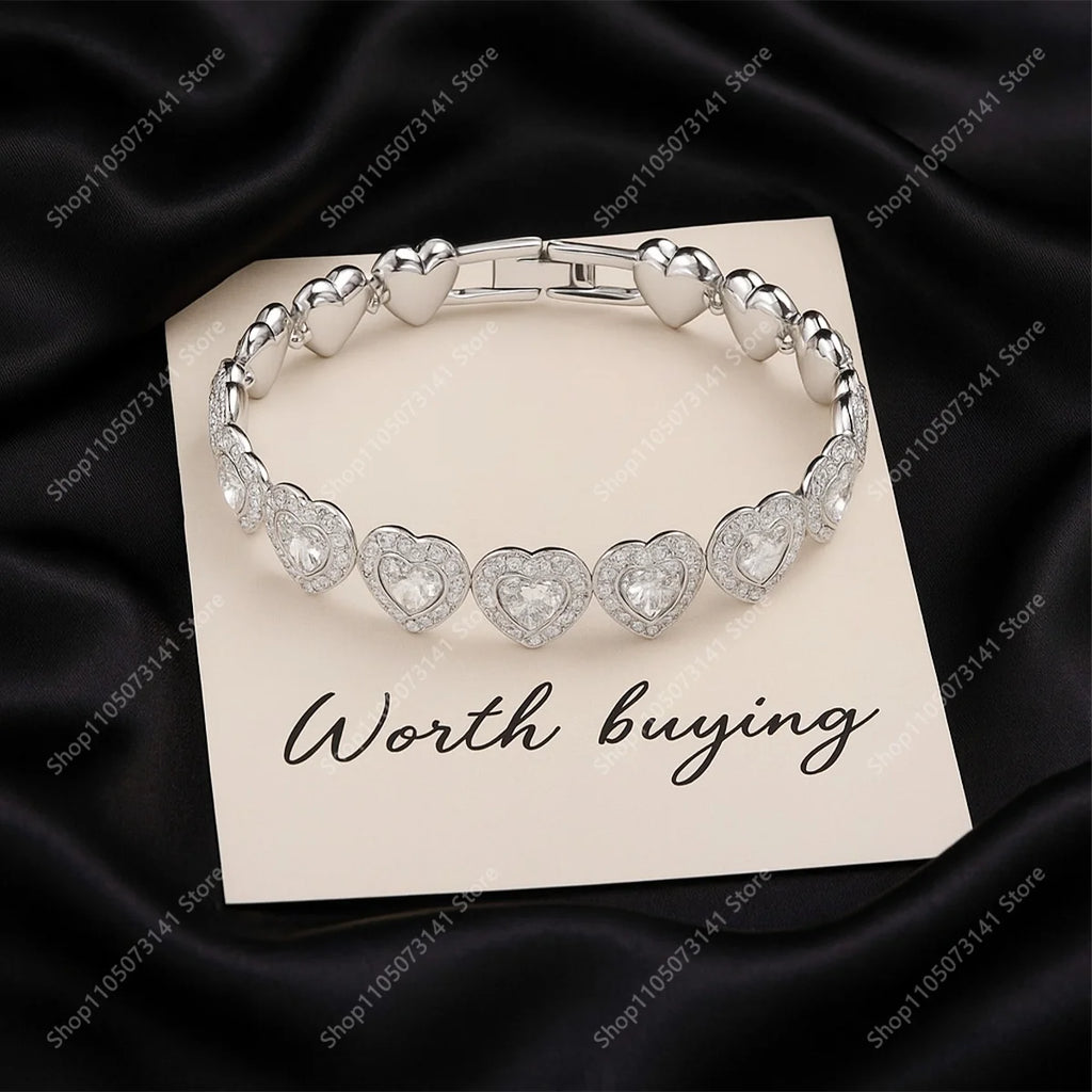 Fashionable and luxurious zircon bracelet, perfect for gatherings and parties, versatile jewelry - birthday gift