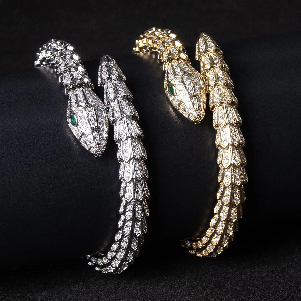 Fashionable Design Ins Style Serpentine Bracelet Colorful Treasure Inlaid Diamond High End Open Bracelet