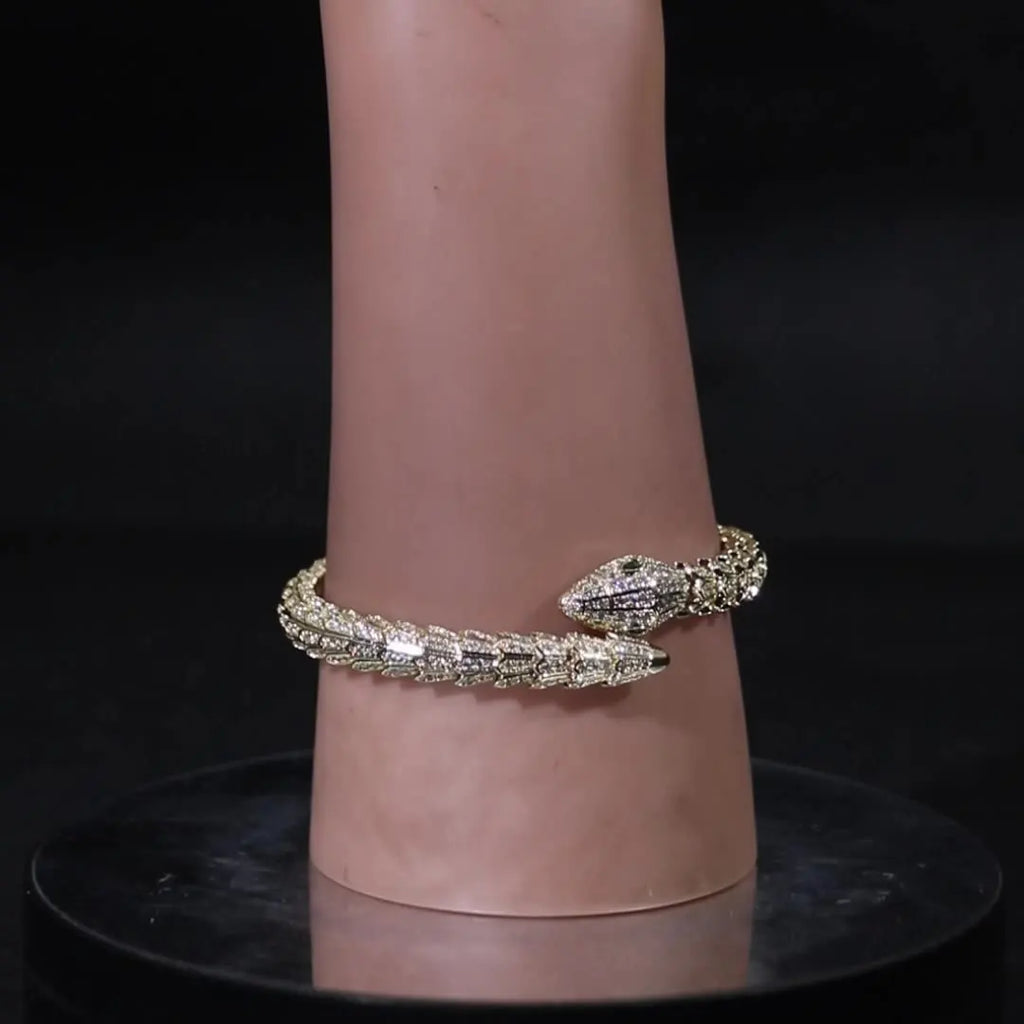 Fashionable Design Ins Style Serpentine Bracelet Colorful Treasure Inlaid Diamond High End Open Bracelet