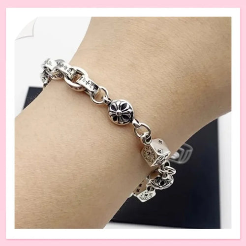 Cross Dice Bracelet Men and Women Couple Retro Style Bracelet Lobster Buckle Interlocking Jewelry