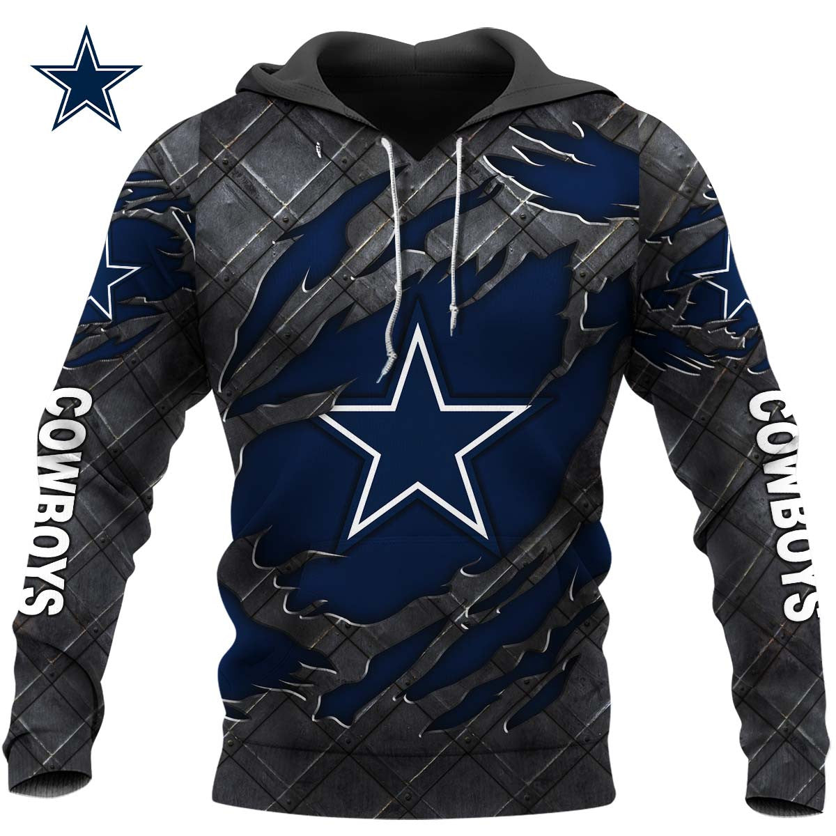 Dallas Cowboys Black Metal Design Shirt