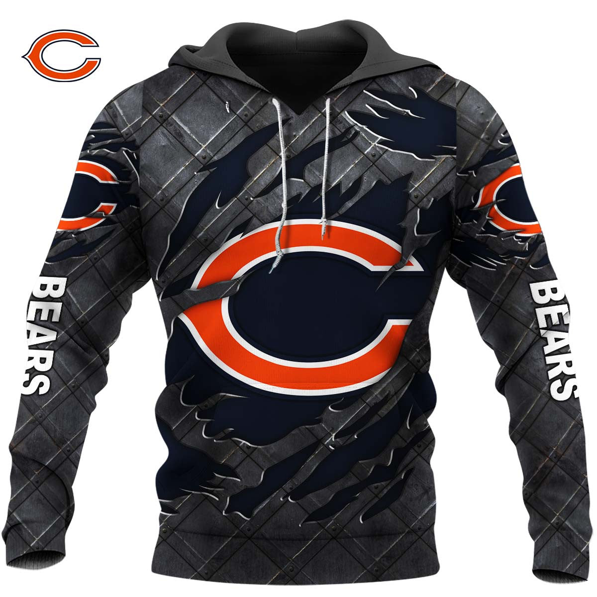 Chicago Bears Black Metal Design Shirt