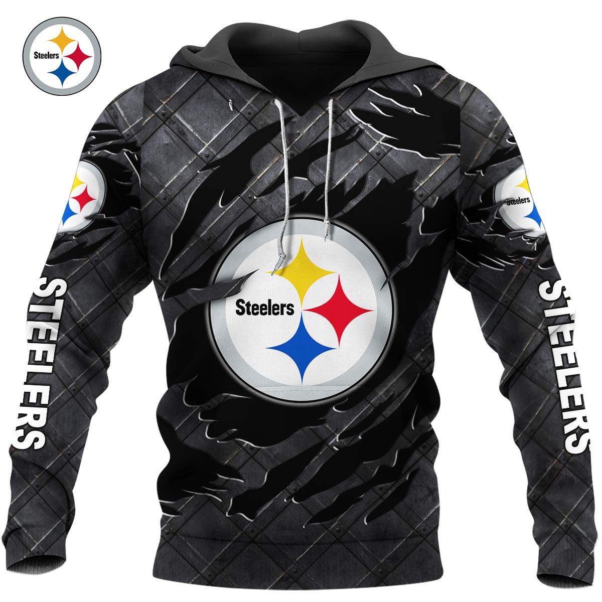 Pittsburgh Steelers Black Metal Design Shirt