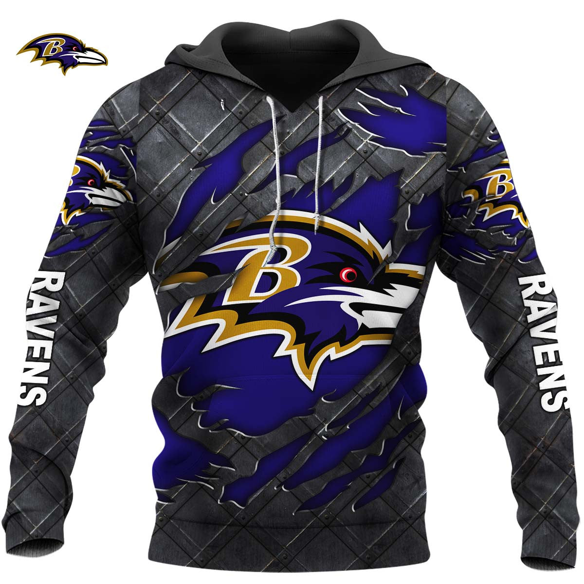 Baltimore Ravens Black Metal Design Shirt