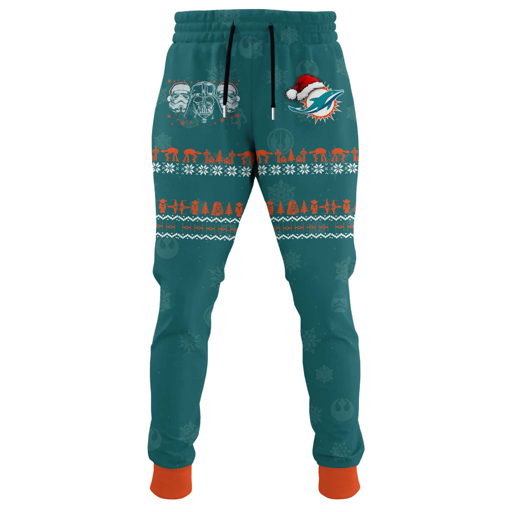 Unisex Dolphins Merry Christmas The Force Edition Hoodie