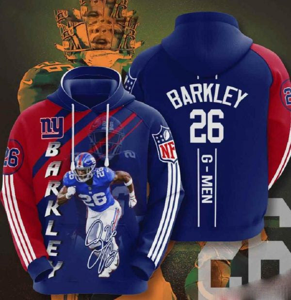 Nfl New York Giants 3d Hoodies Barkley